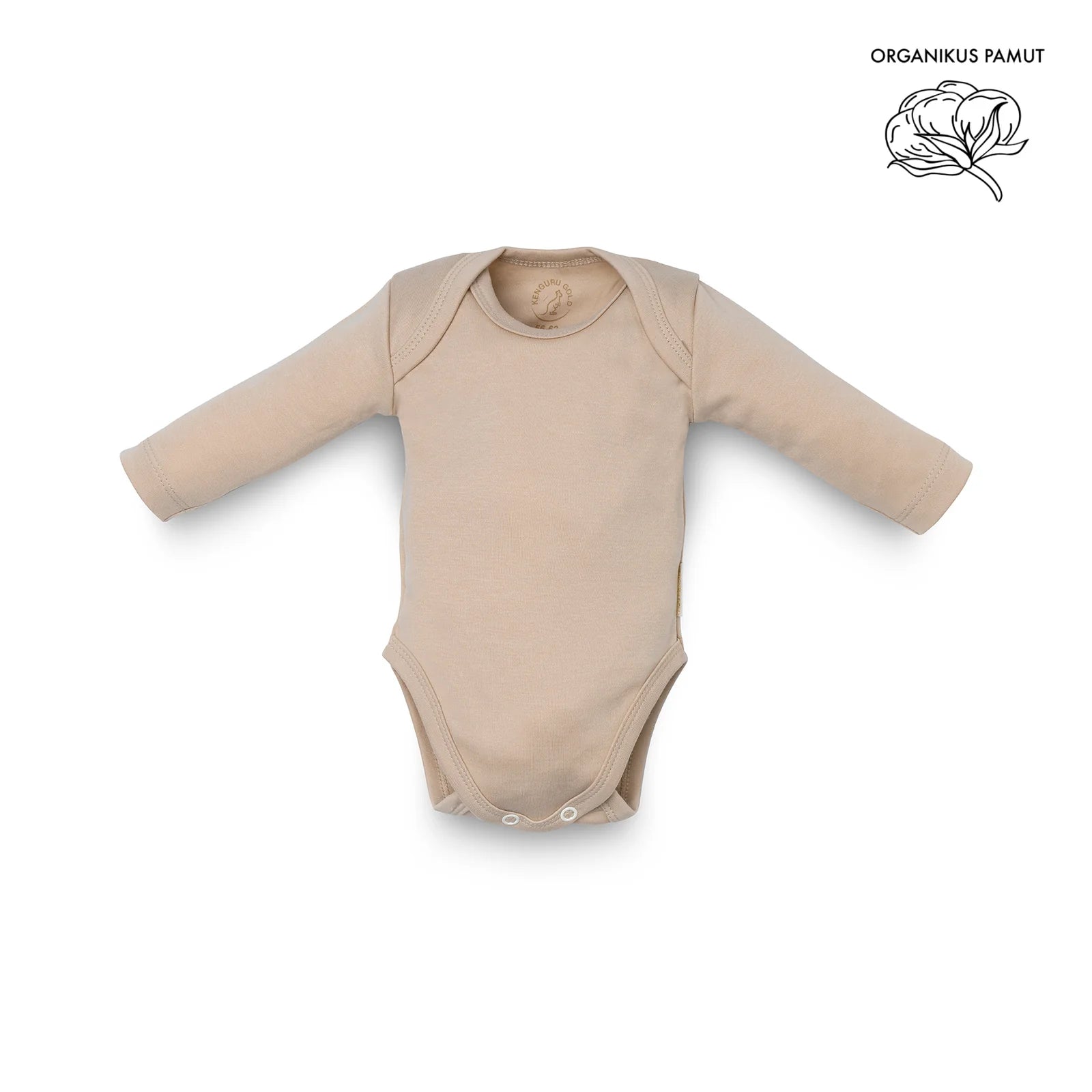 Organic Envelope-Neck Bodysuit in Hazelnut