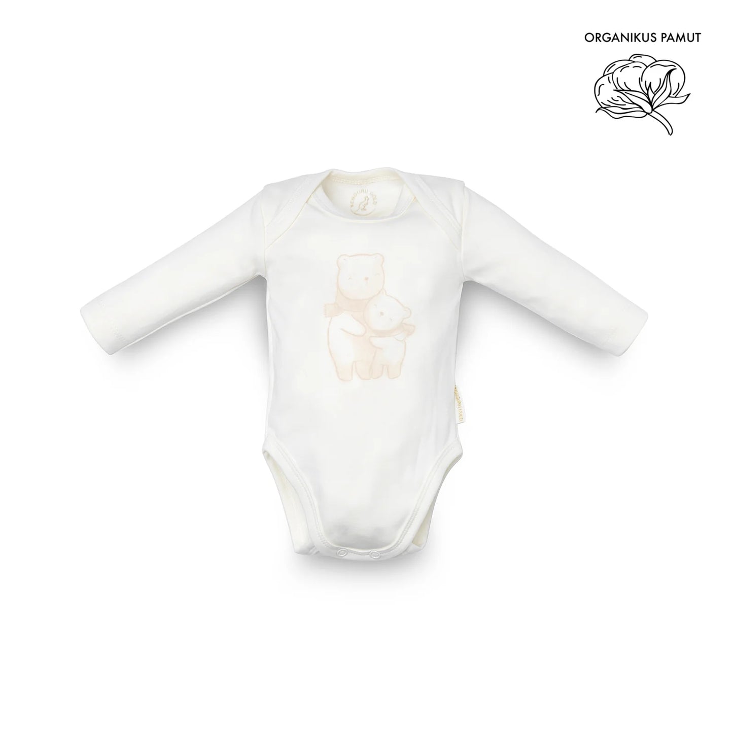 Organic Envelope-Neck Bodysuit in Bear