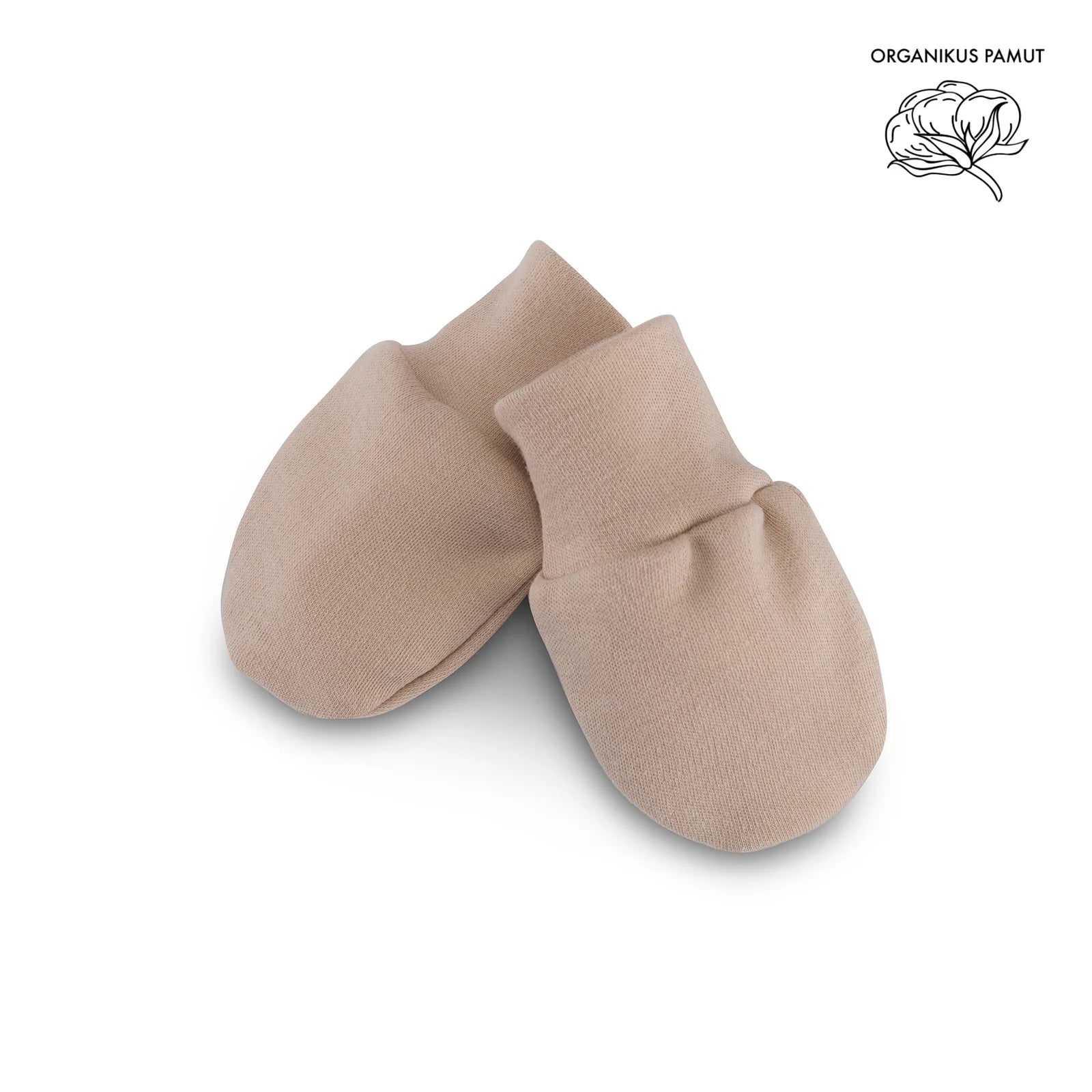 Organic Newborn Gloves in Hazelnut