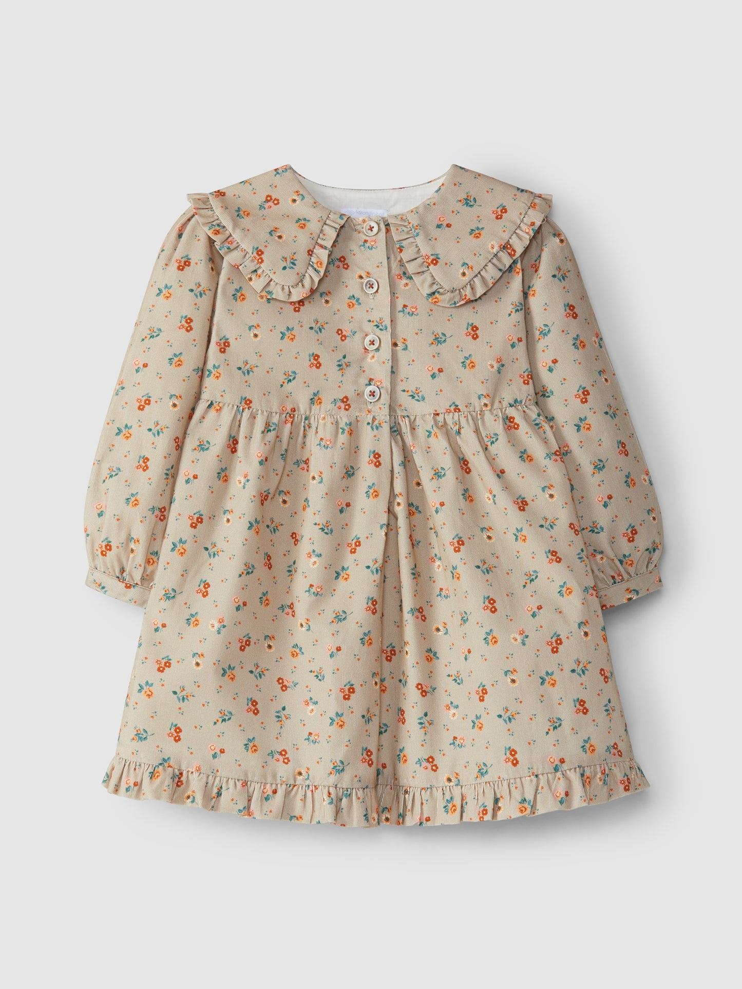 Floral Micro-Corduroy Dress | Organic nursery fabrics