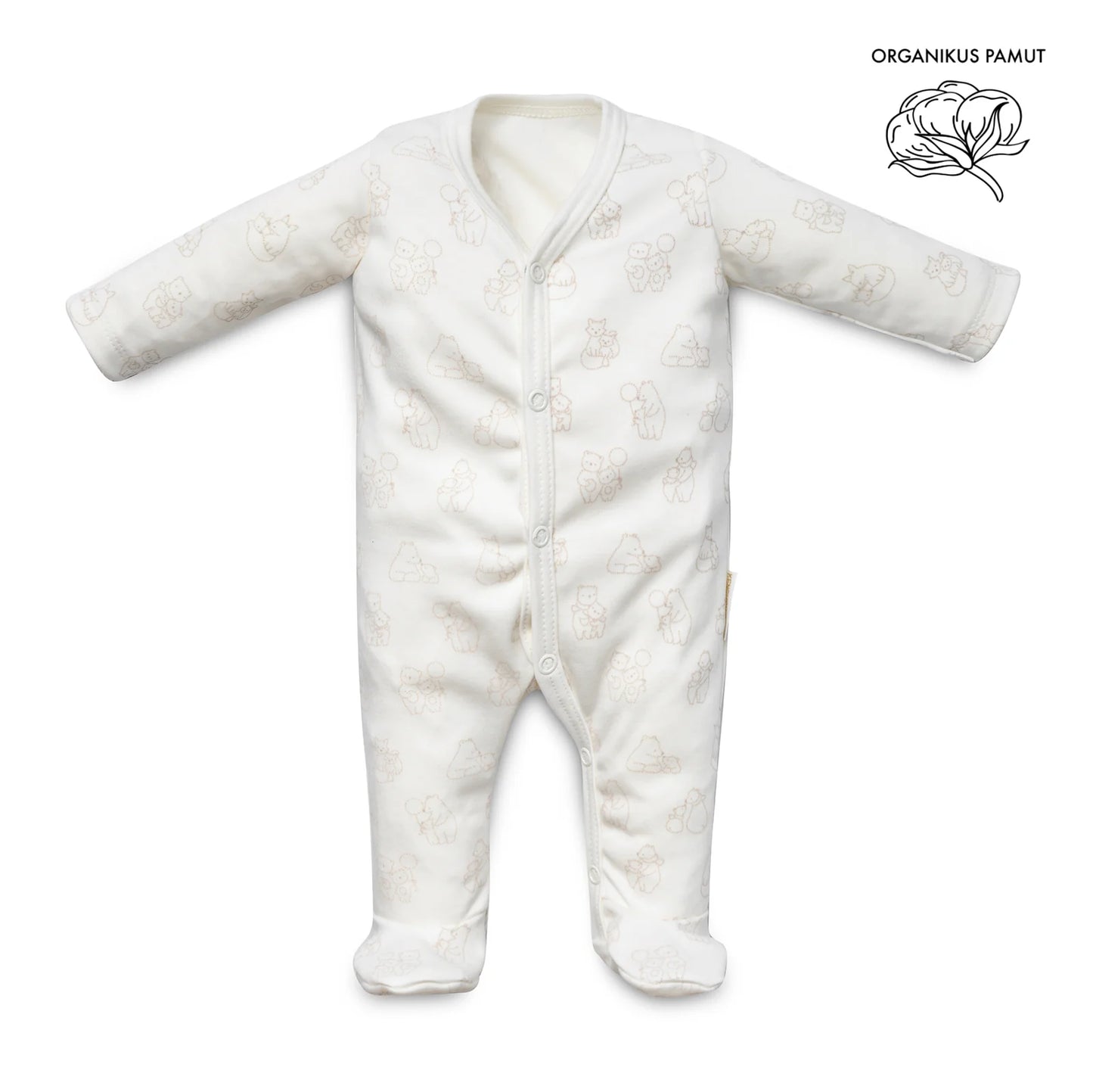 Full-Print Organic Long-Sleeved Sleepsuit