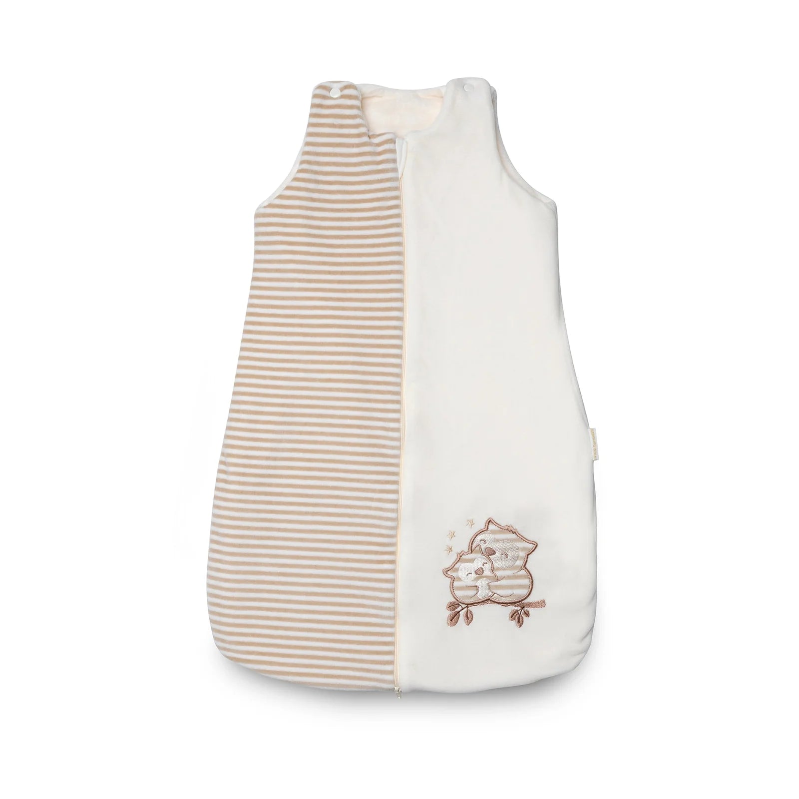 Organic Baby Sleeping Bag in Stripes Owl - 2.5 TOG