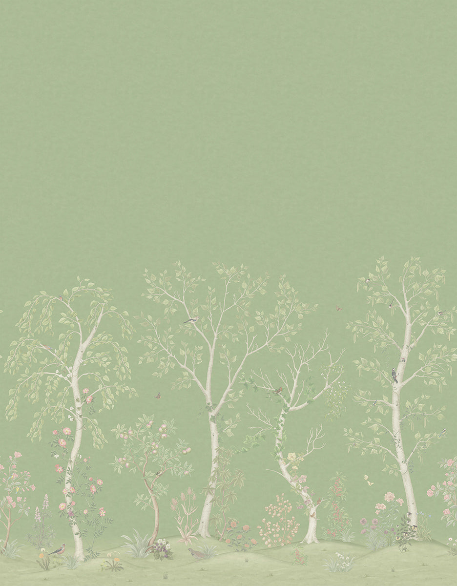 Seasonal Woods Silk Wallpaper