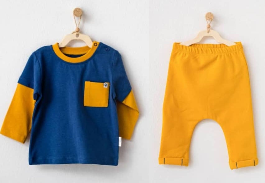 Multicoloured 2-Piece Baby Outfit - Blue & Yellow