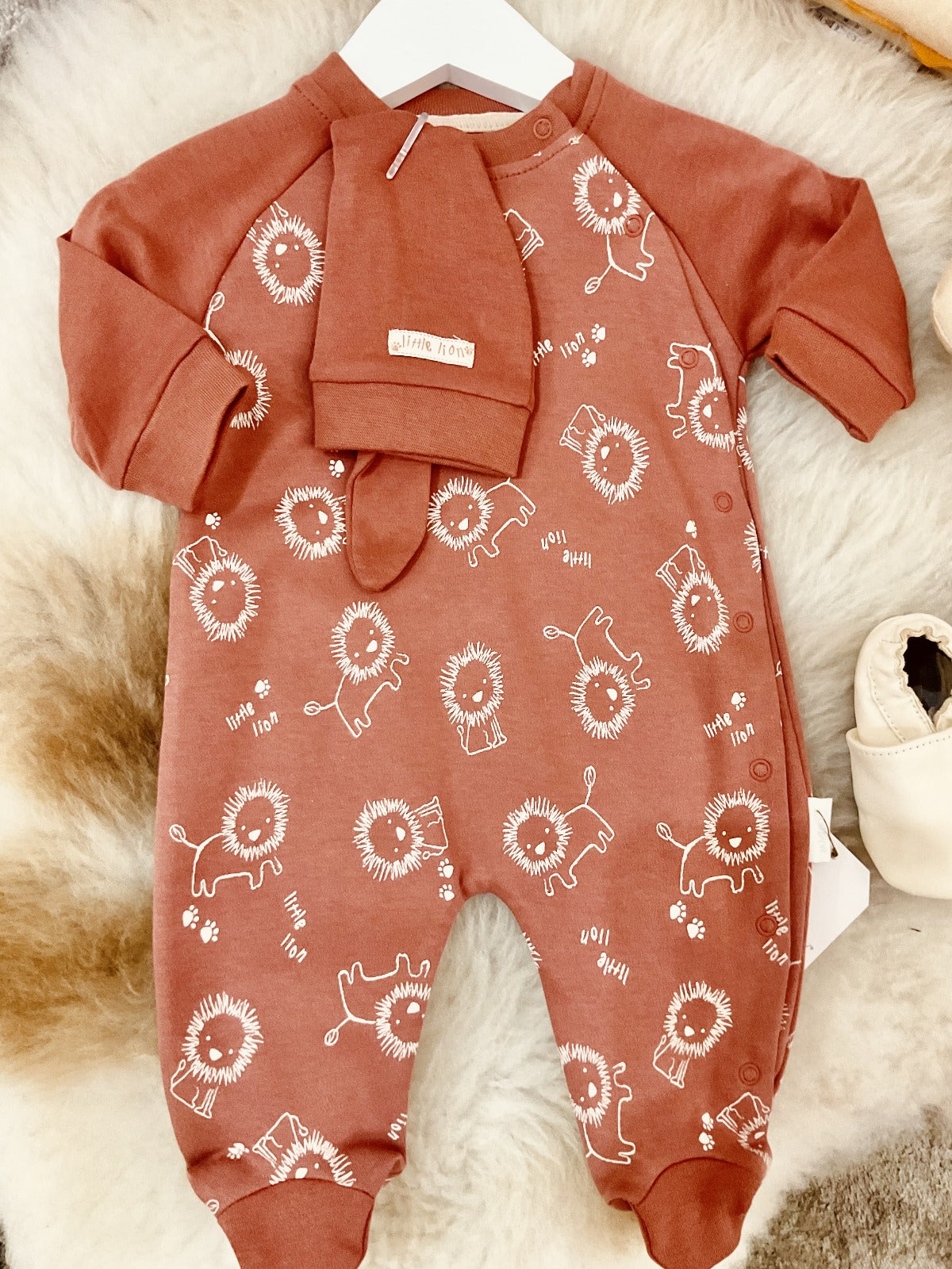 Little Lion Baby Sleepsuit and Hat Set