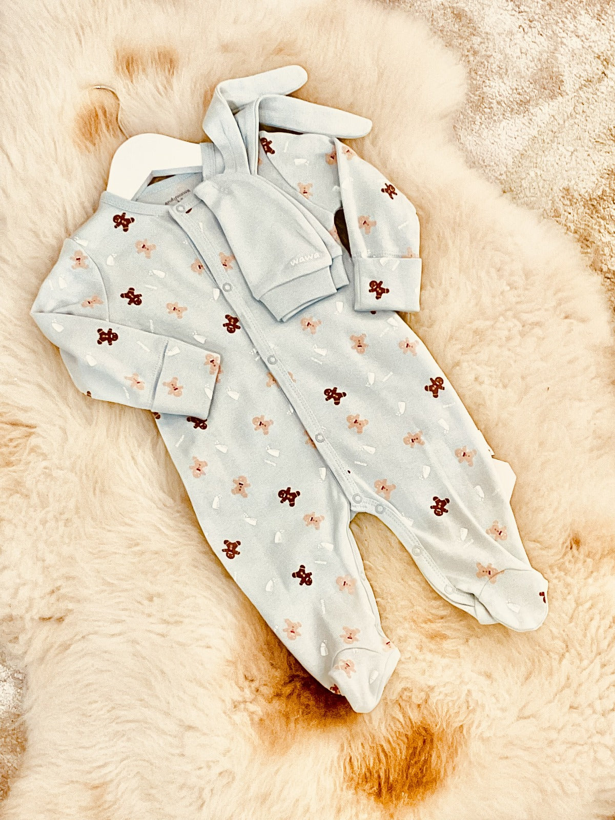 Gingerbread Man Baby Sleepsuit and Hat Set