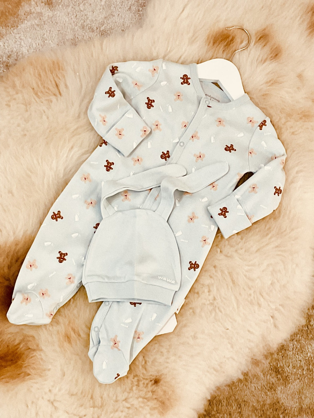 Gingerbread Man Baby Sleepsuit and Hat Set