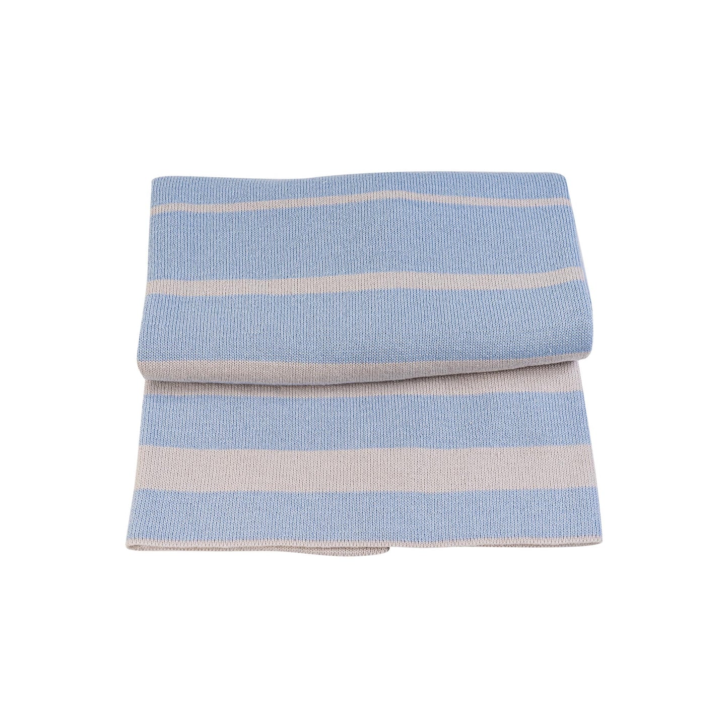 Baby Blue Stripe Wool Blanket | Lush nursery fabrics 