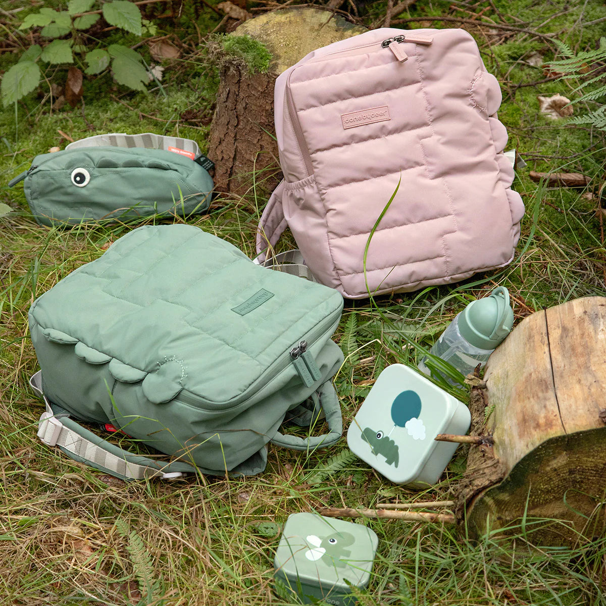 Quilted kids Backpack - Croco - Green | Unique baby gifts