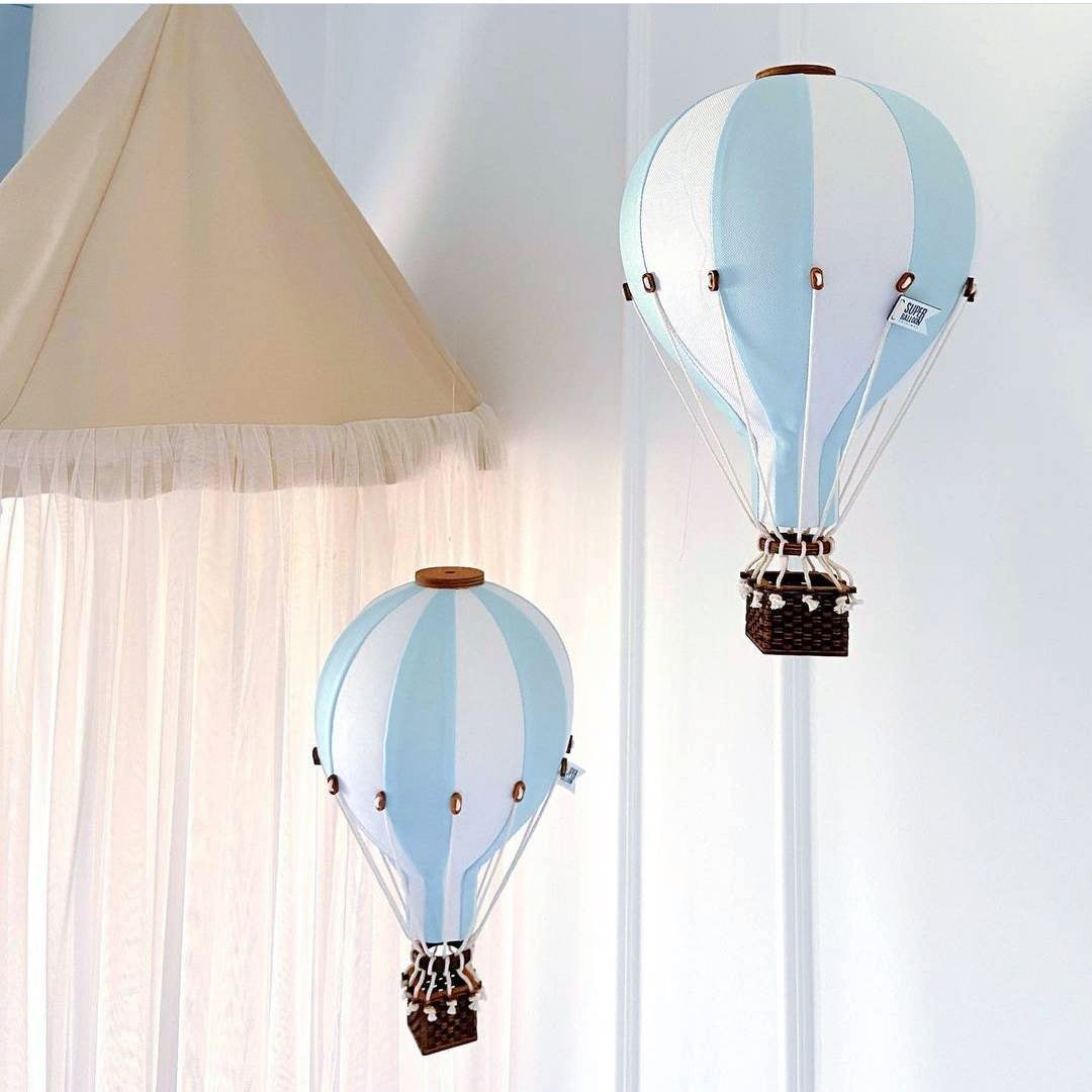 Blue and White Decorative Hot Air Balloon