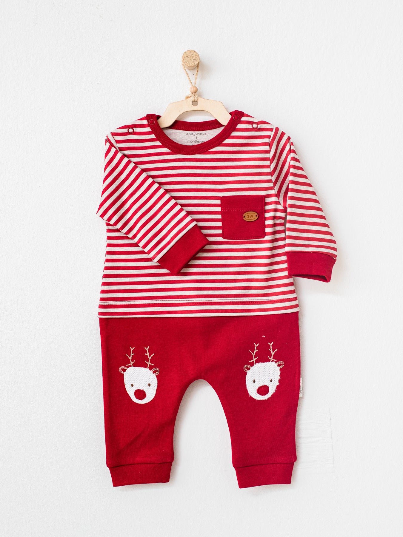 Red Long-Sleeved Baby Romper