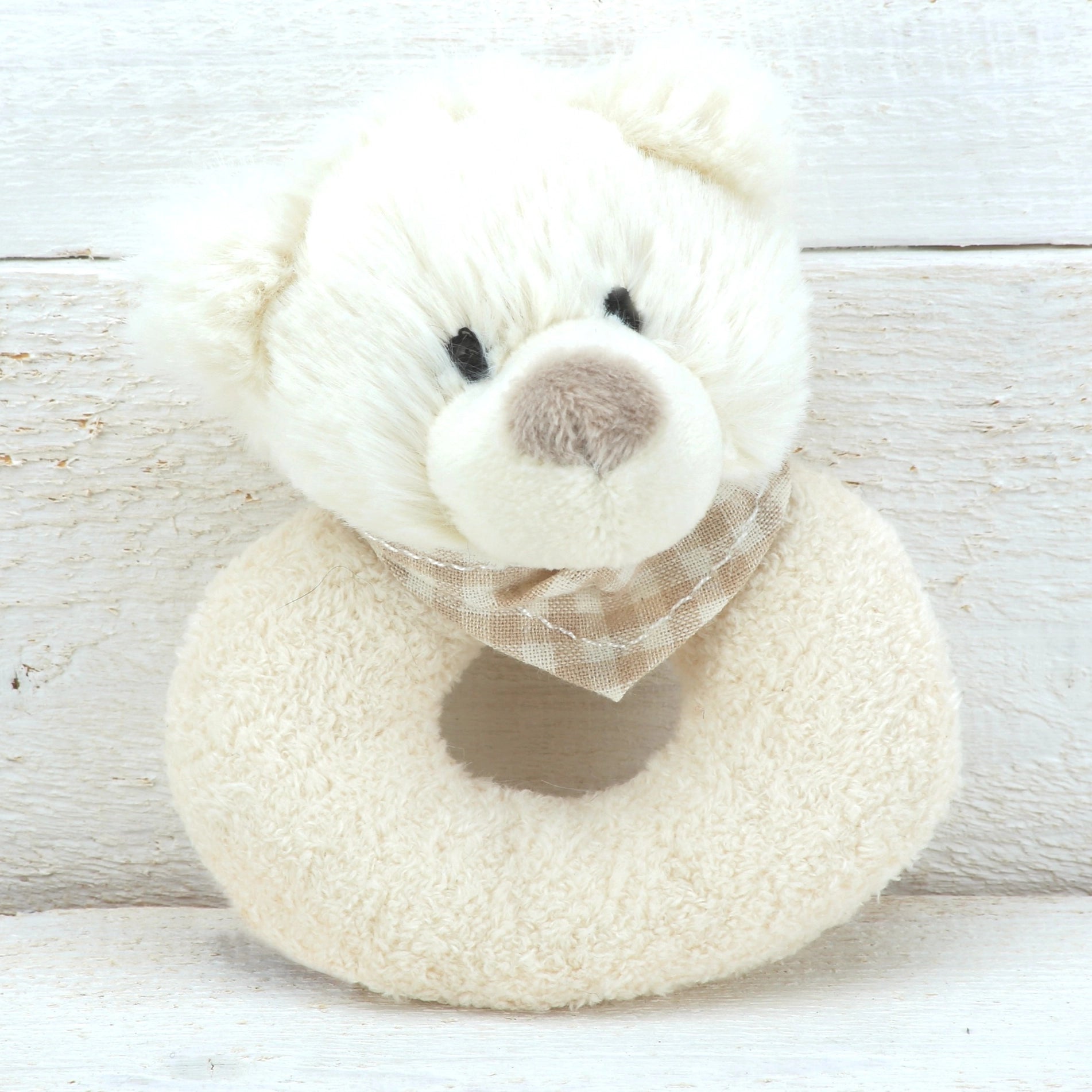 Bear Soft Toy Baby Stuffed Plush Rattle 10cm