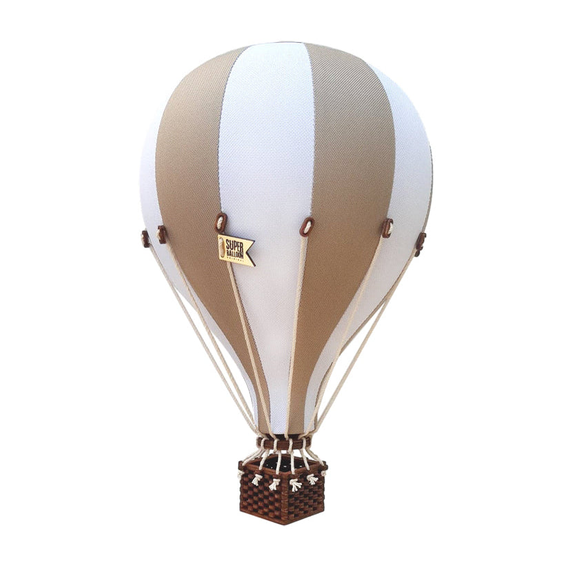 gold and white decorative hot air balloon for baby nursery