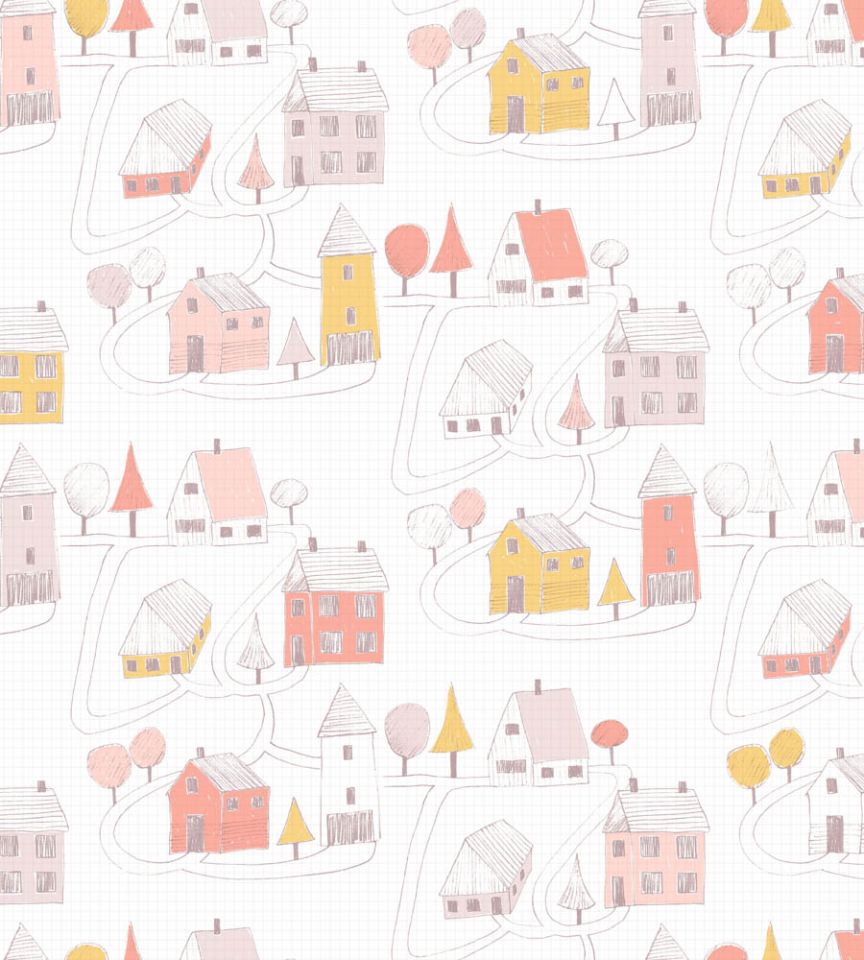 Happy Dreams Small Village Fabric (3 Colours)