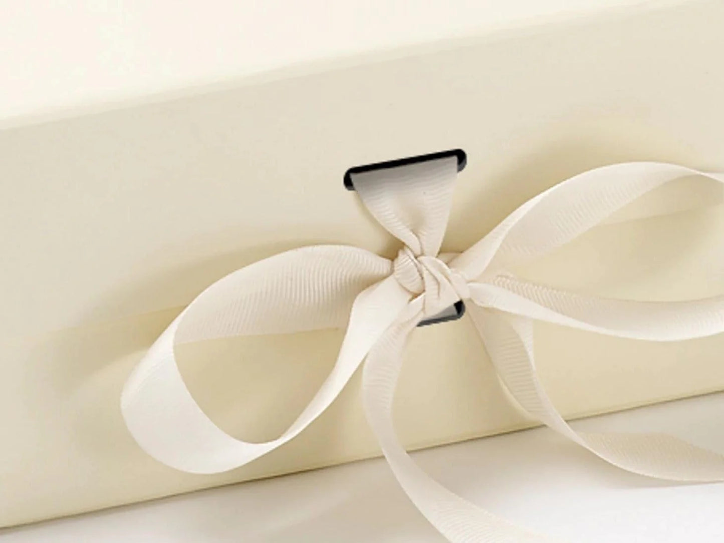 close-up shot of ivory gift box