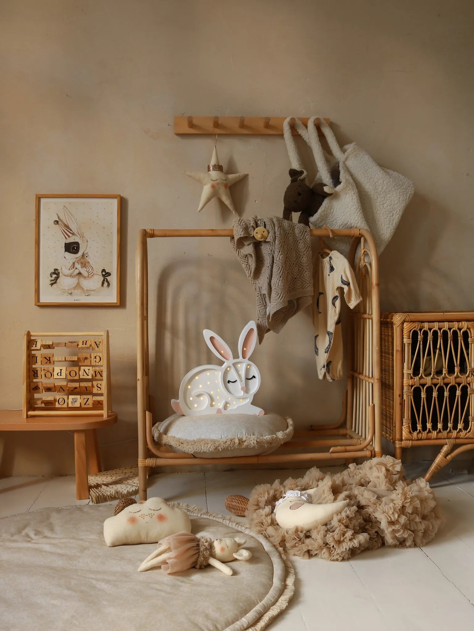 bunny lamp in stylish children's room