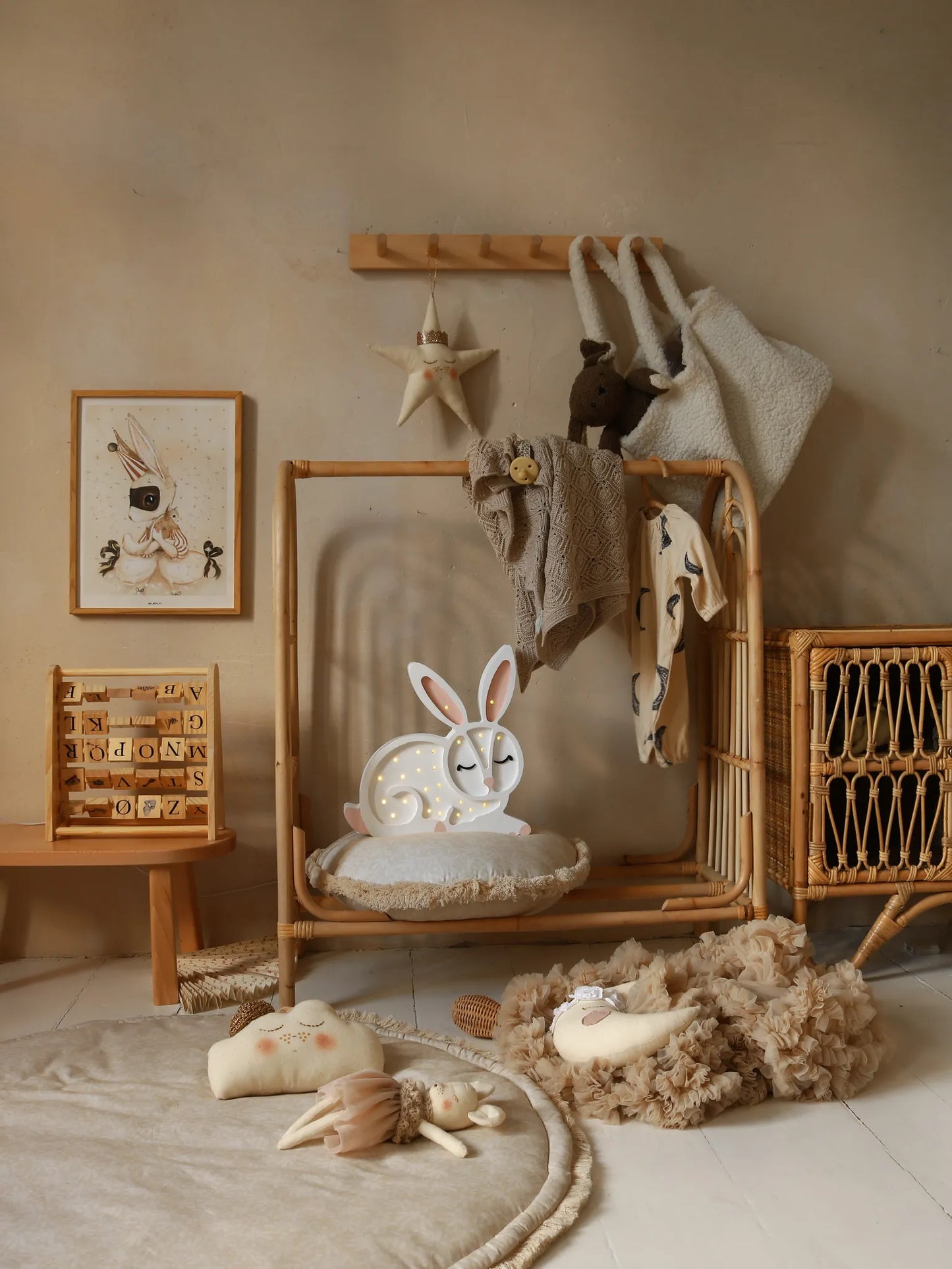 bunny lamp in stylish children's room