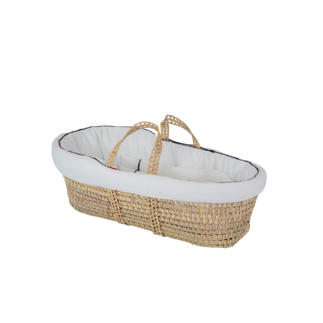 piccadilly parade embroidered moses basket at The Baby Cot Shop, Chelsea