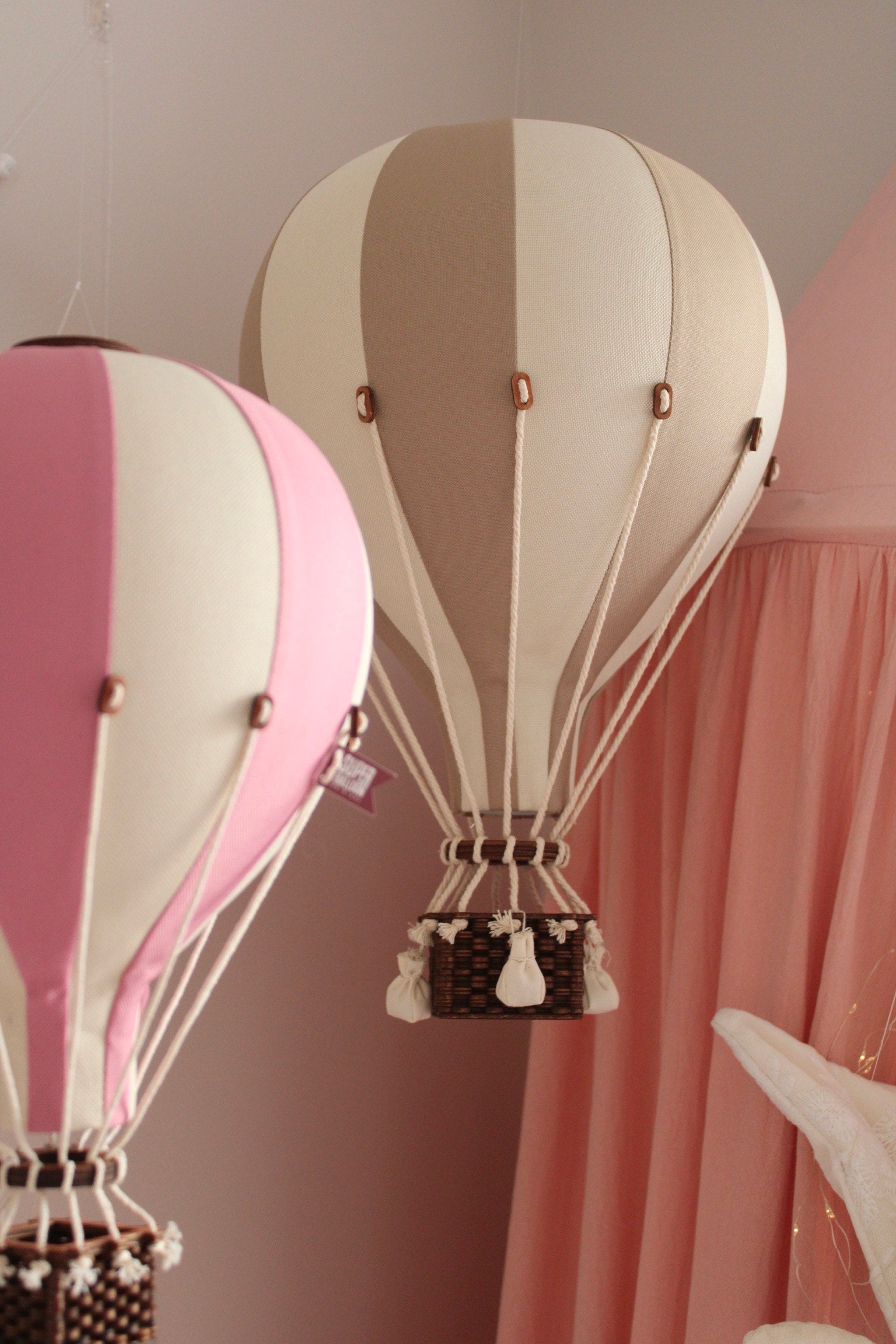 Pink and Beige Decorative Hot Air Balloon | Luxury baby gift