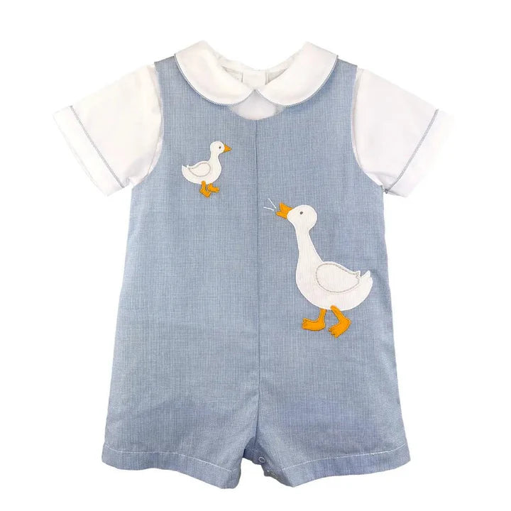 Romper with Goose Appliques