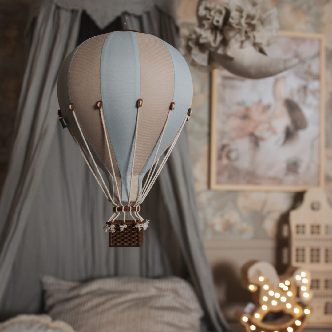 Beige and Blue Decorative Hot Air Balloon