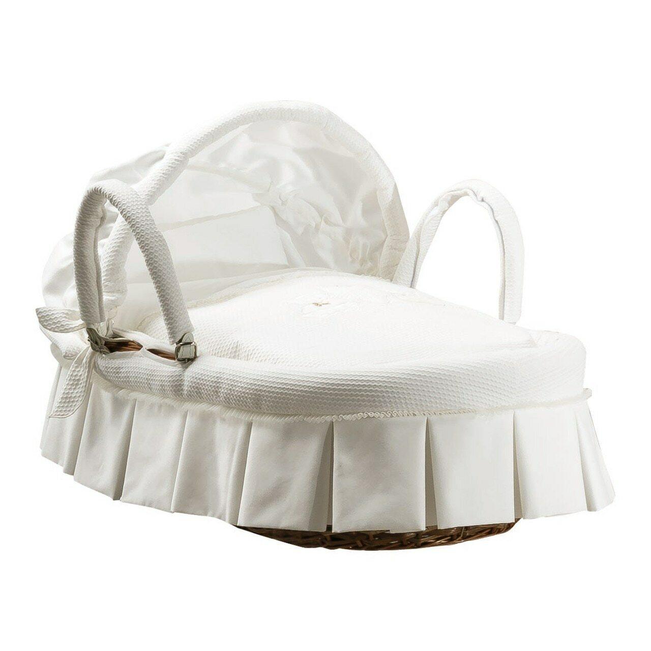 white luxury wicker moses basket 