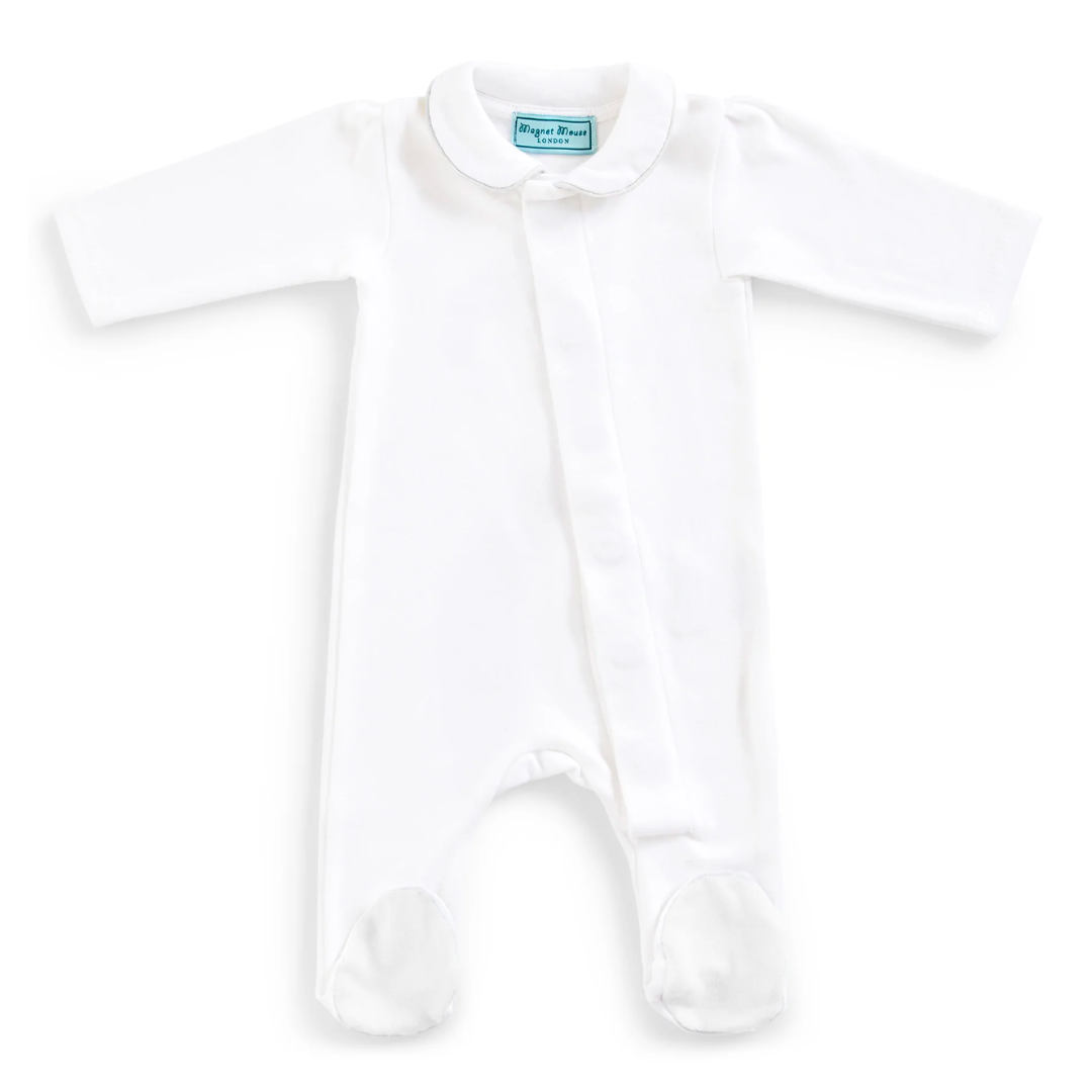 Pure White Cotton Onesie by Magnet Mouse