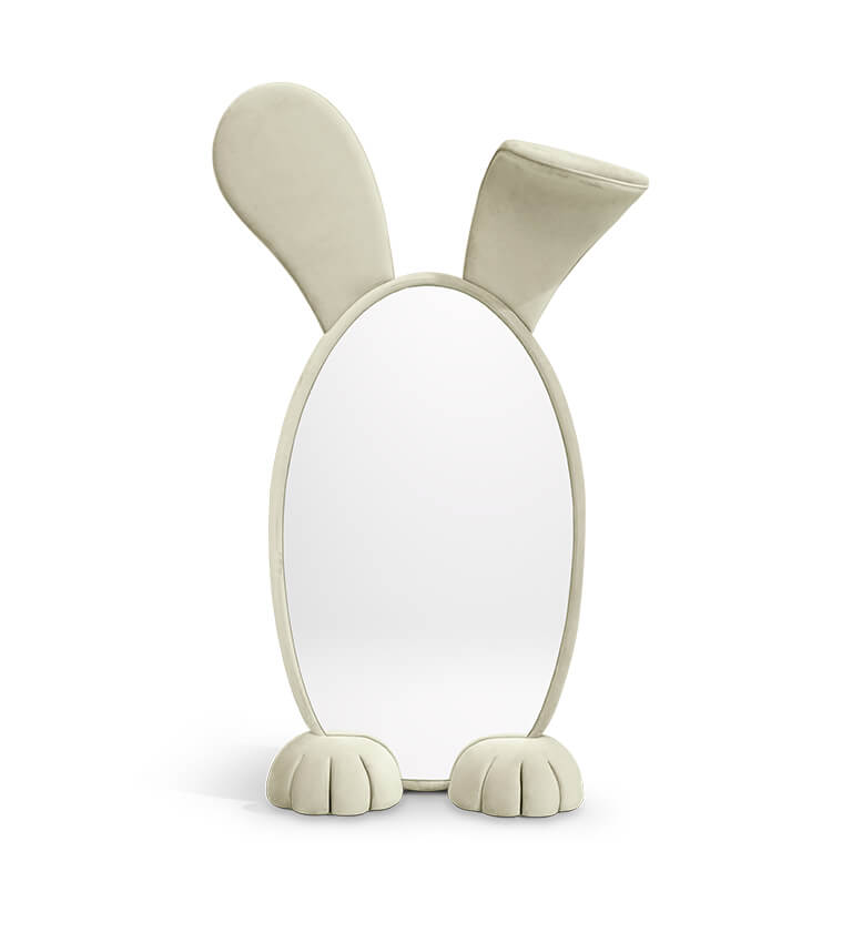 Bunny Floor Mirror - yellow