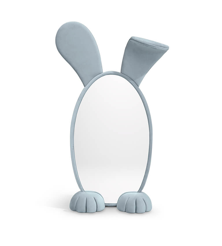 Bunny Floor Mirror - blue