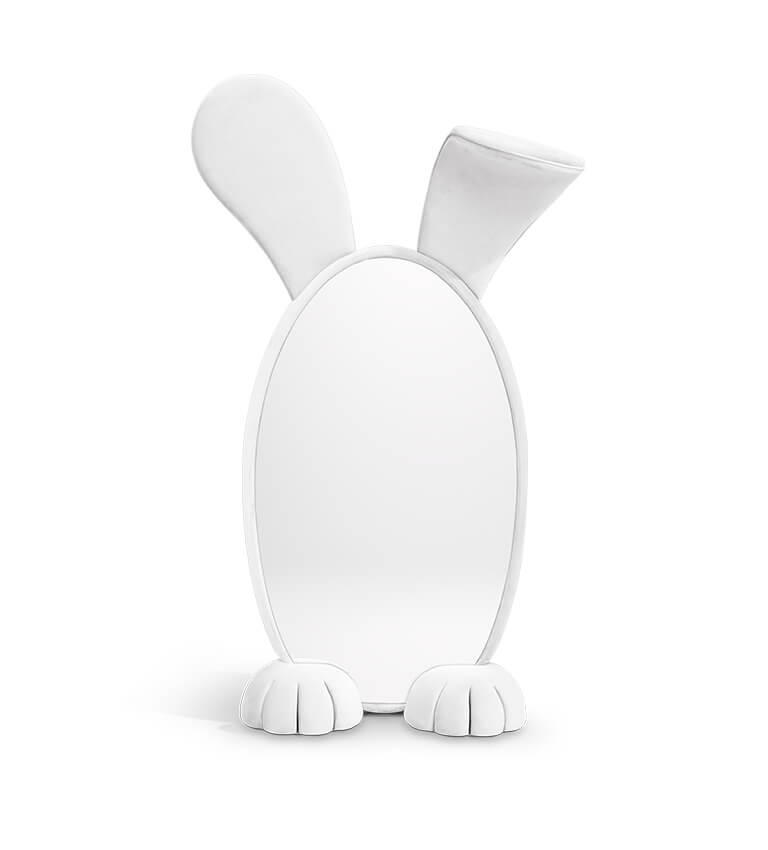 Bunny Floor Mirror - white