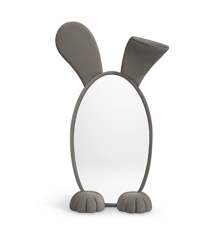 Bunny Floor Mirror - dark brown