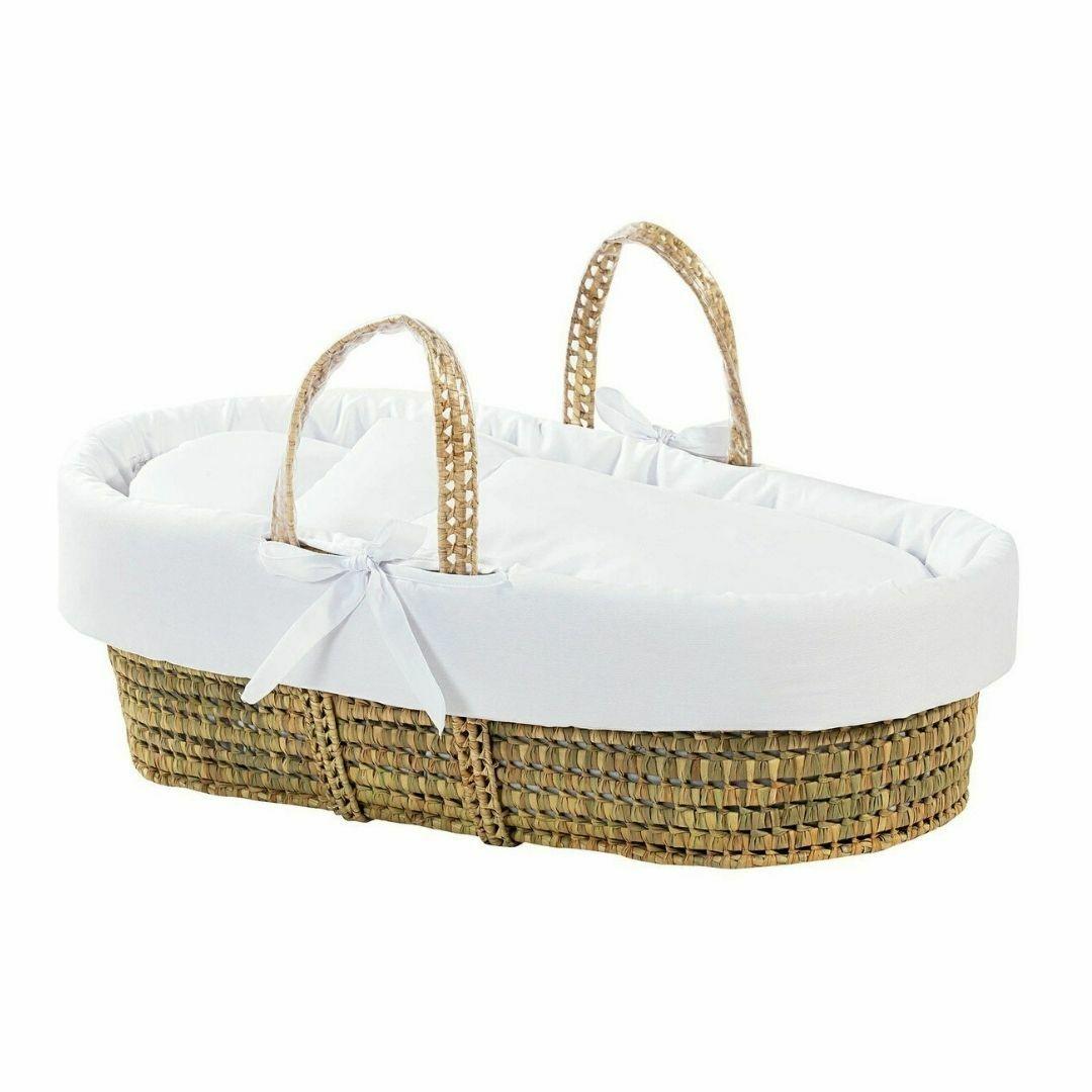 Carolina Moses Basket in White at The Baby Cot Shop, Chelsea