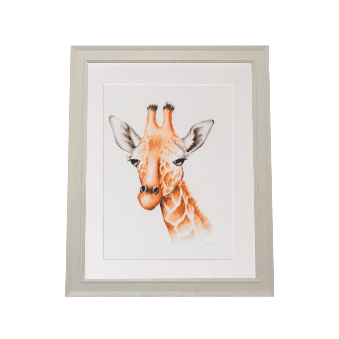 giraffe safari art print for baby nursery