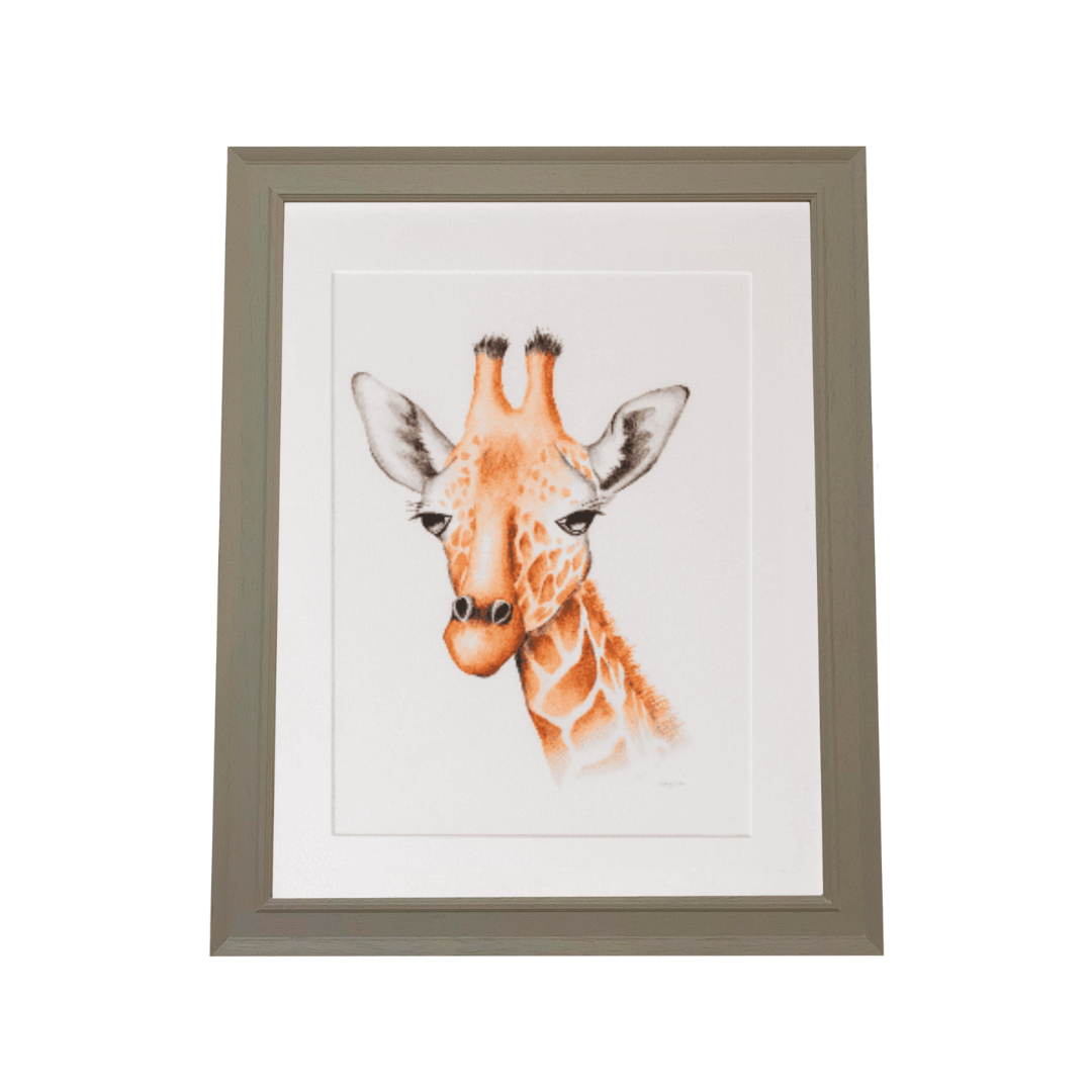 giraffe safari art print for children's room