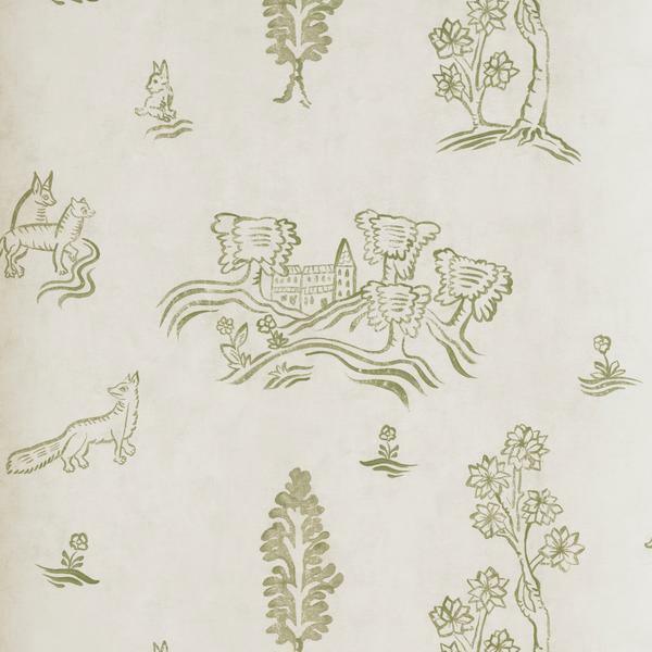 Wychwood Basil Green Wallpaper