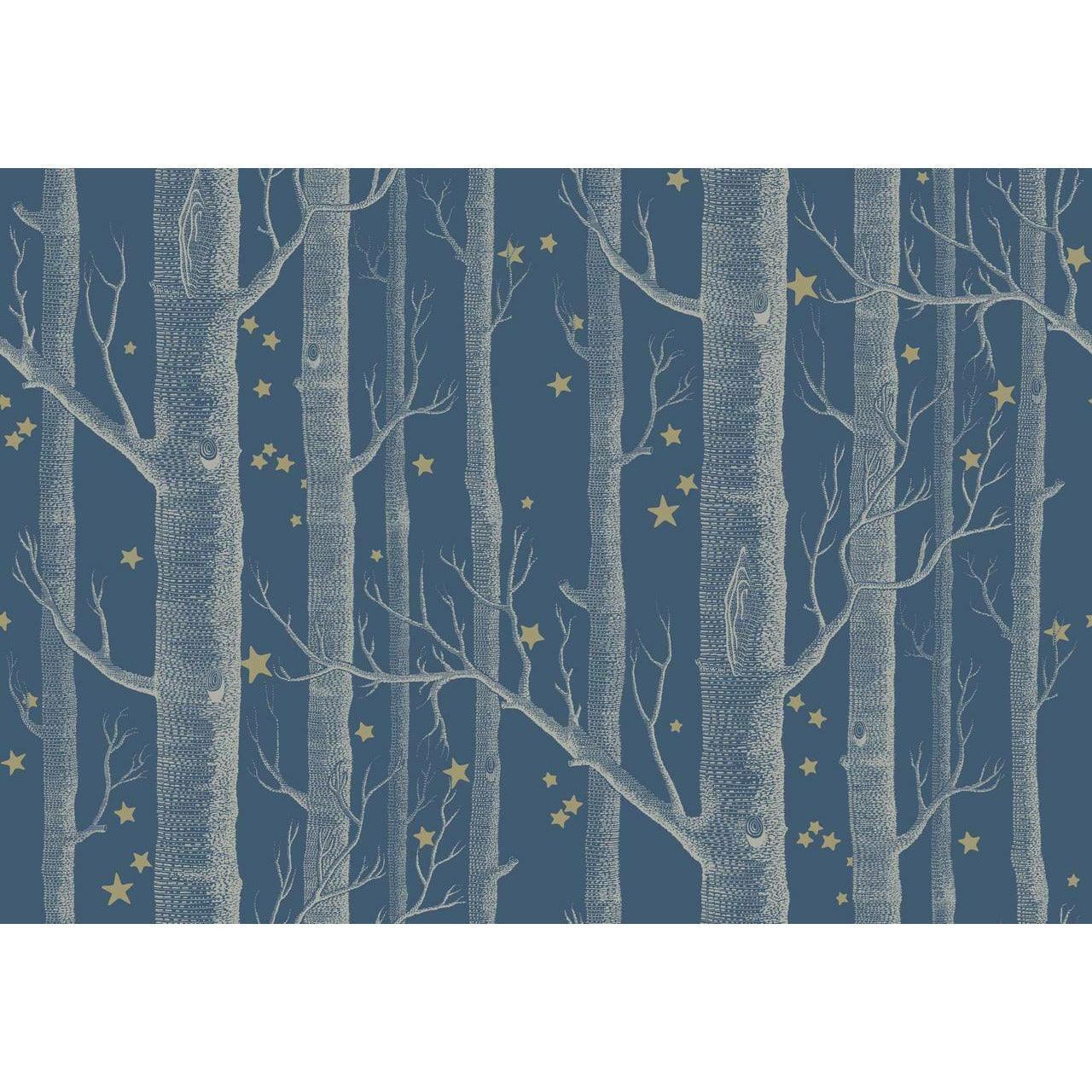 Woods and Stars Blue Wallpaper