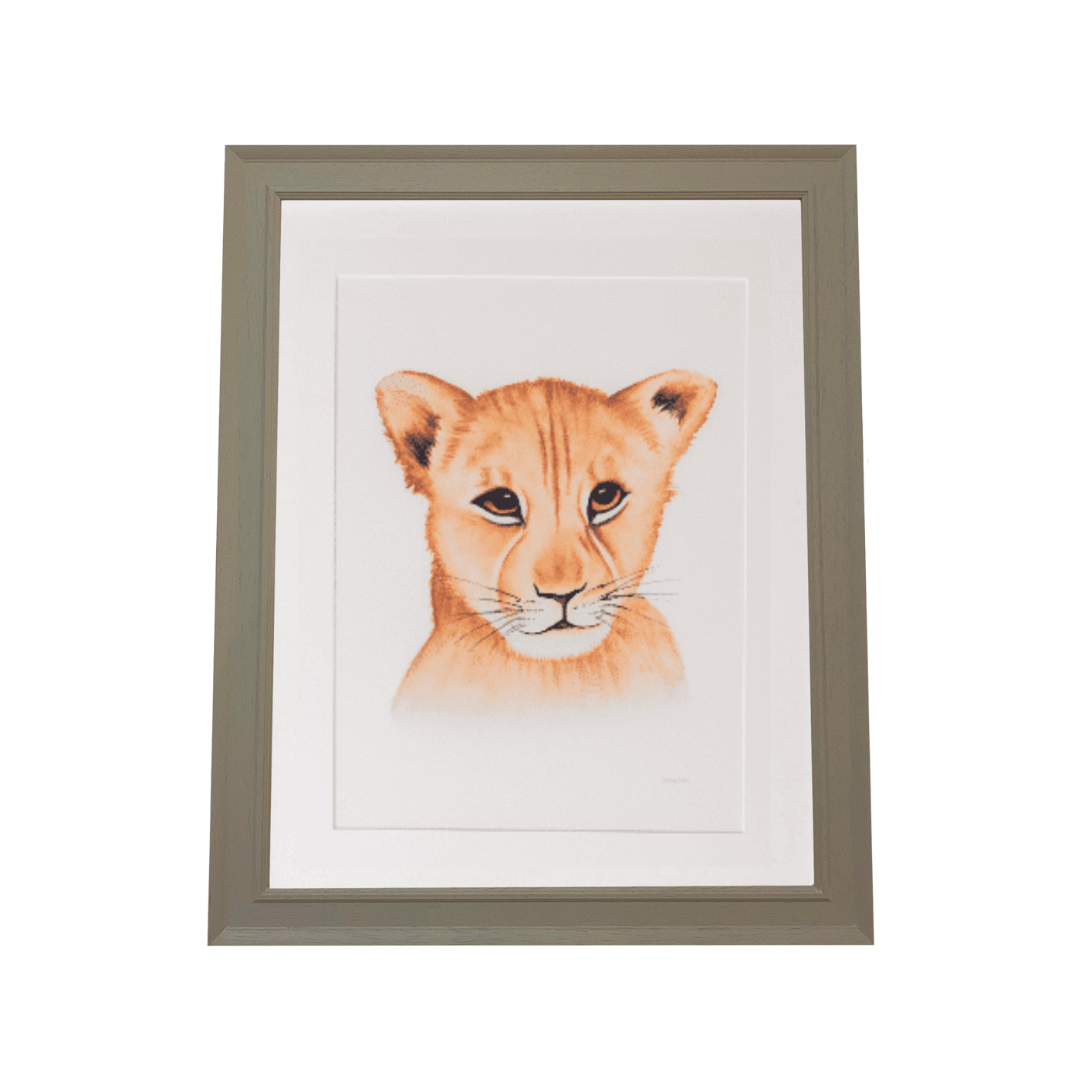 lion safari art print for children's room