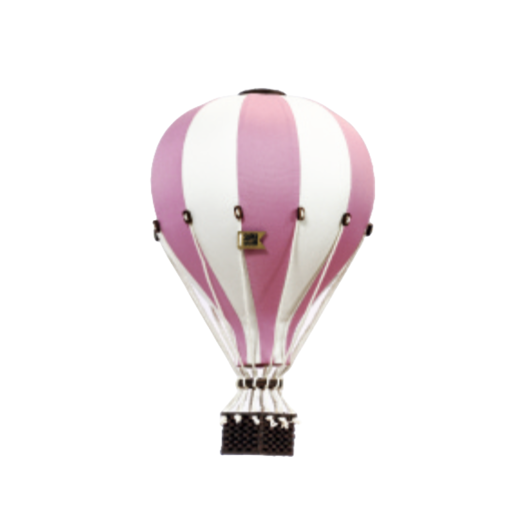 pink and white decorative hot air balloon for children's room