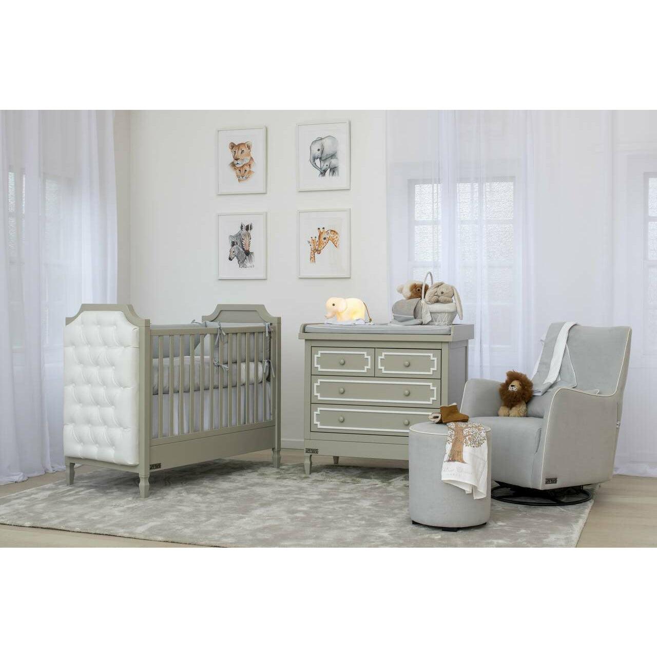 luxury regency changing unit in stylish baby room