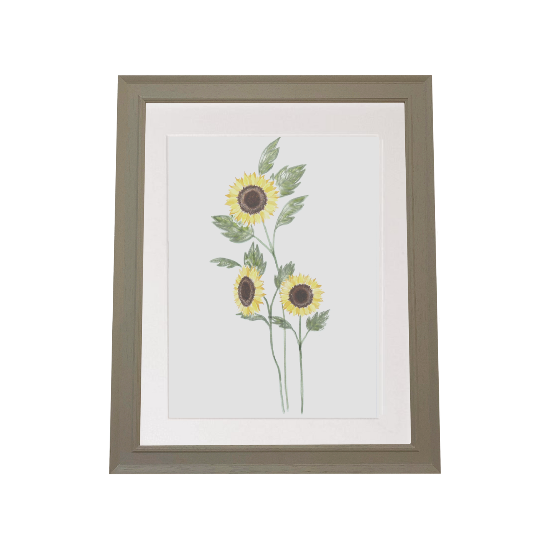 sunflower bouquet art print for children's room