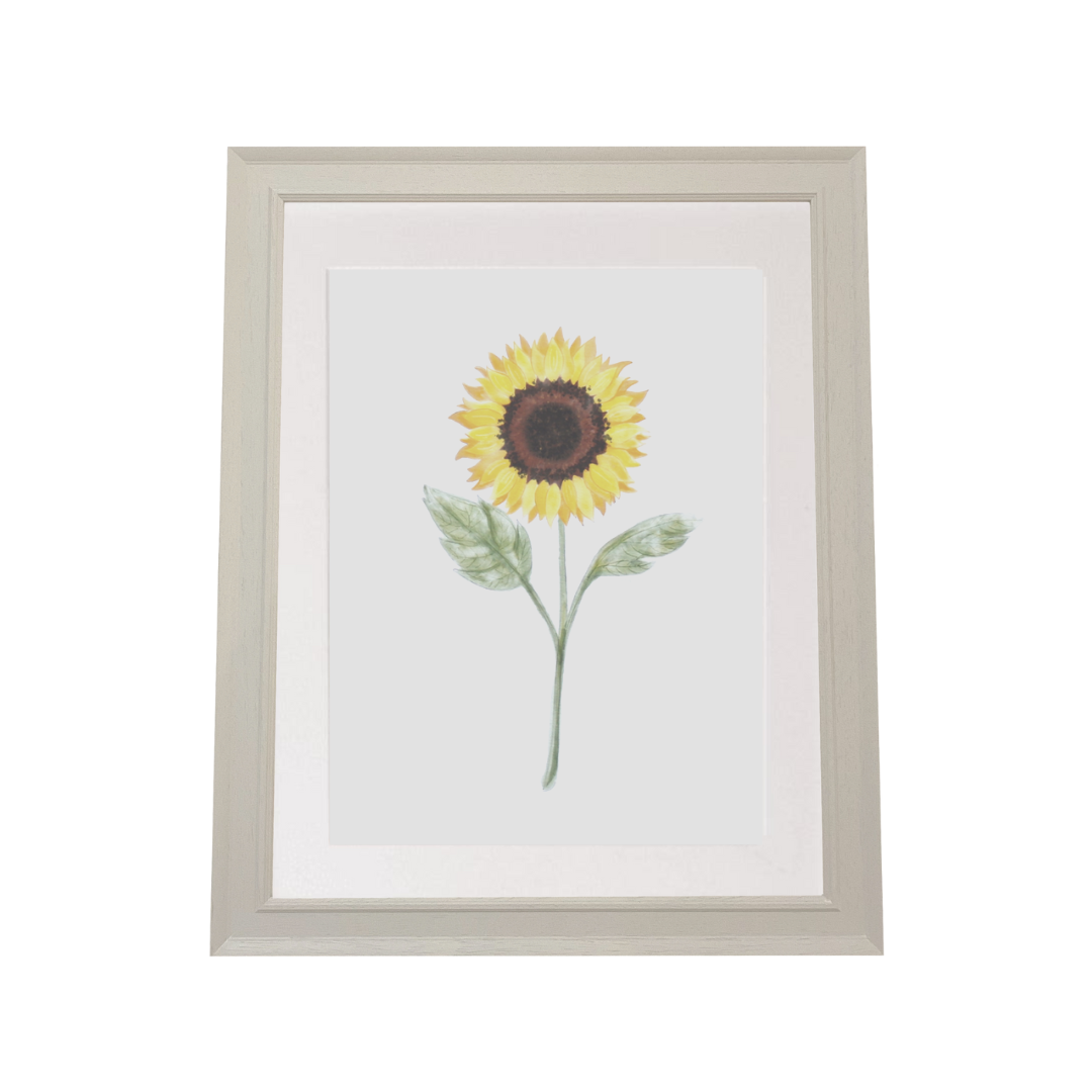 sunflower art print for baby nursery