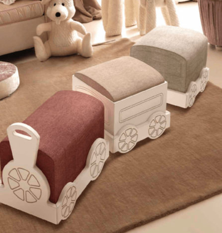 train pouffe set for kids room