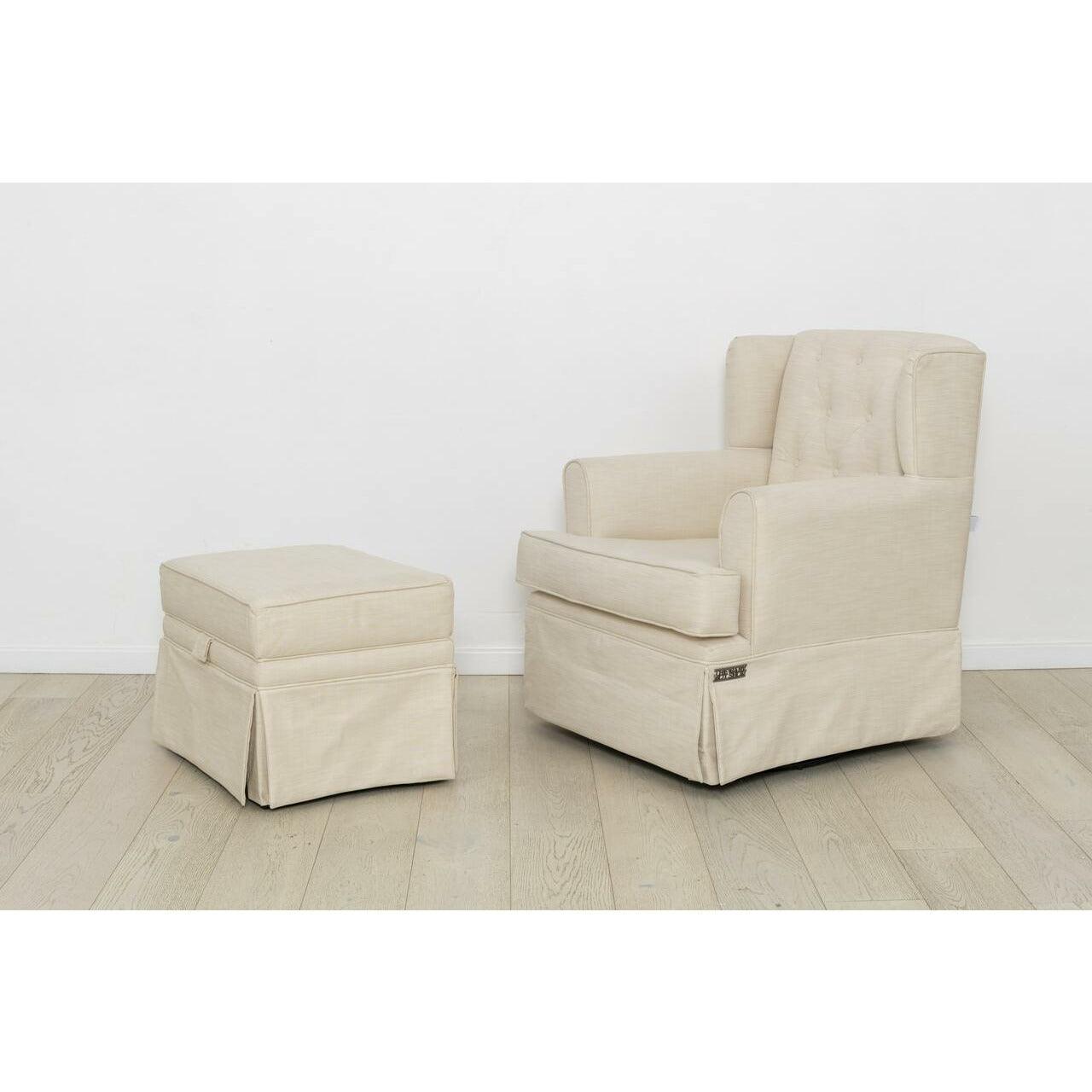 wingback nursery glider with footstool