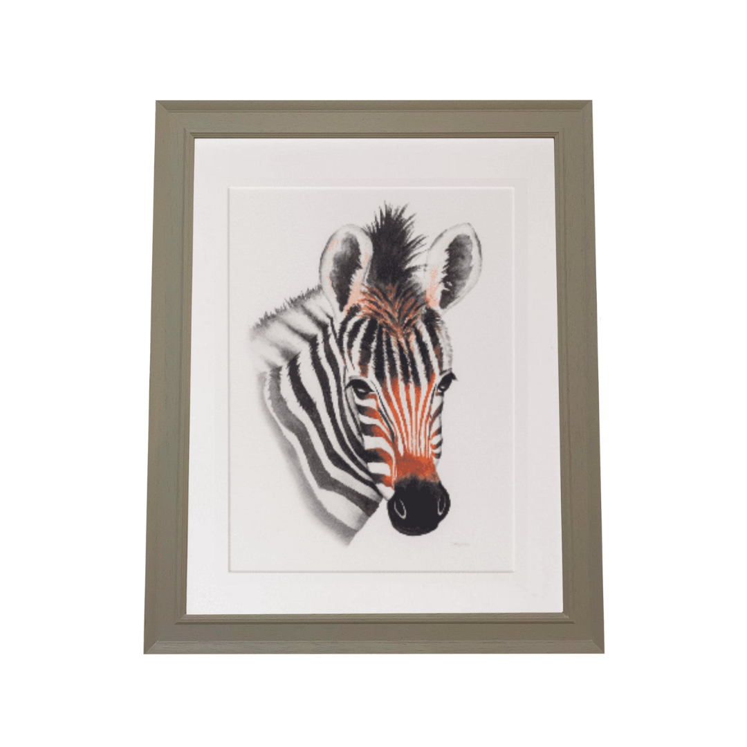 zebra safari art print for children's room