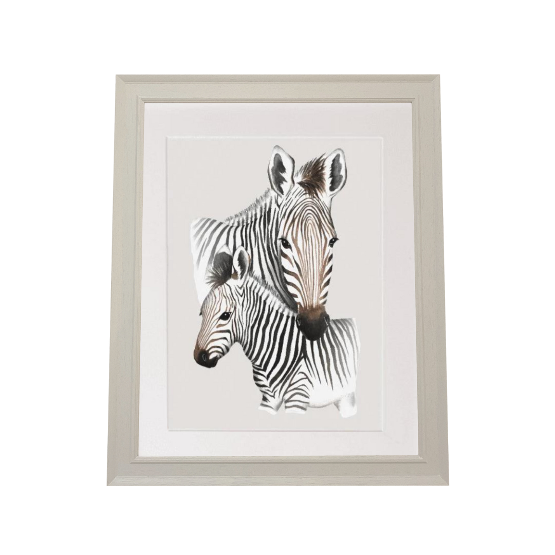 Zebra Mummy & Me Nursery Art Print