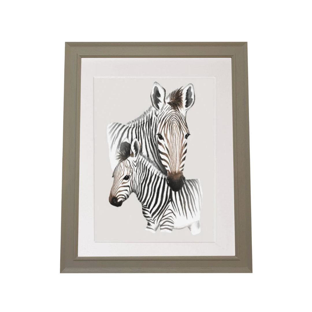 Zebra Mummy & Me Nursery Art Print